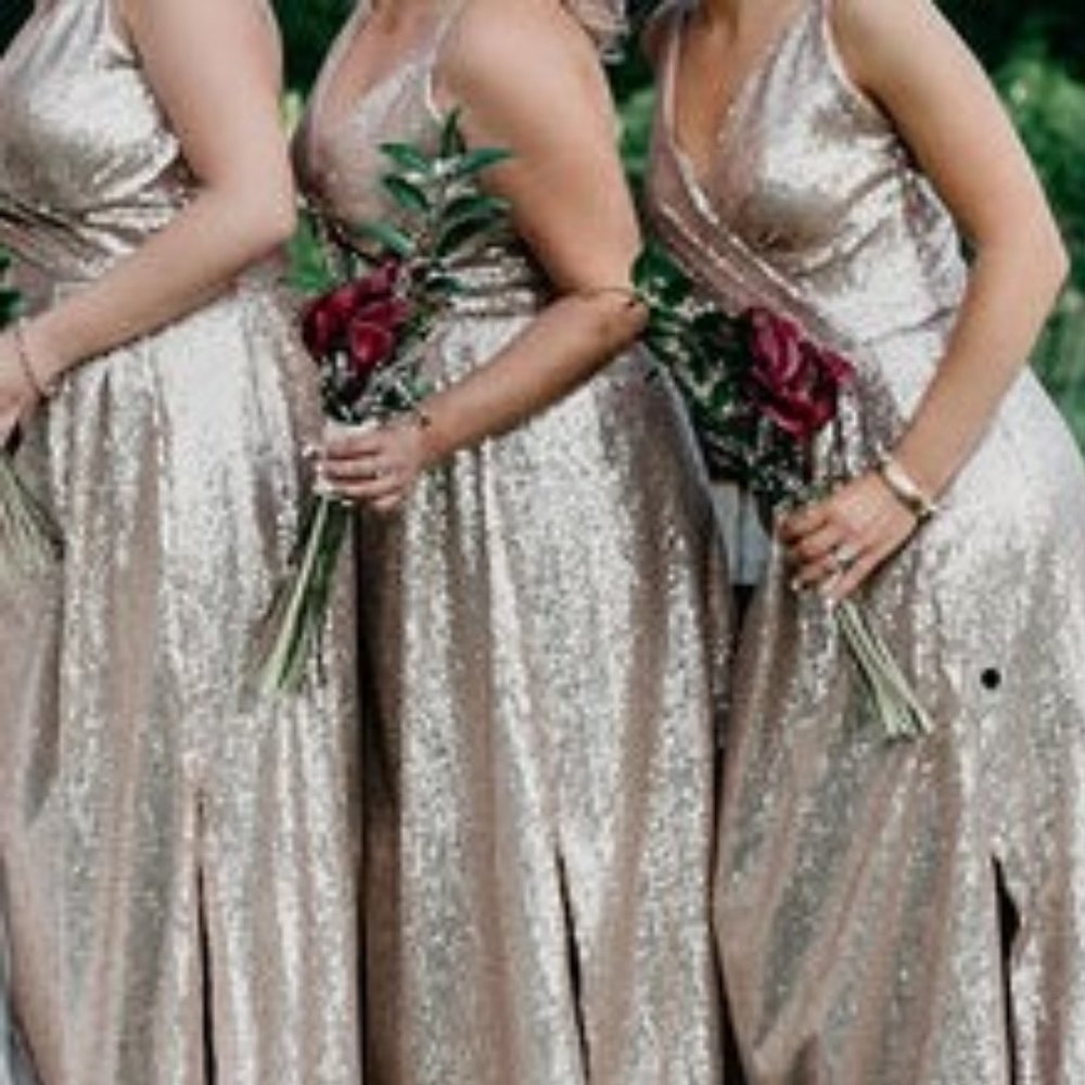 Gold Sequin Bridesmaid Dress